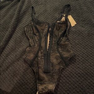 Elegant Black Lace Bodysuit